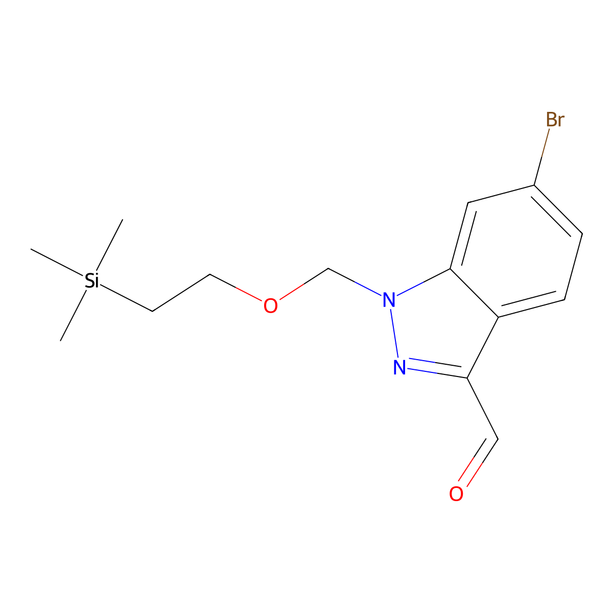 6-Bromo-1-((2-(trimethylsilyl)ethoxy)methyl)-1H-indazole-3-carbaldehyde molecular structure, CAS 2082789-58-8