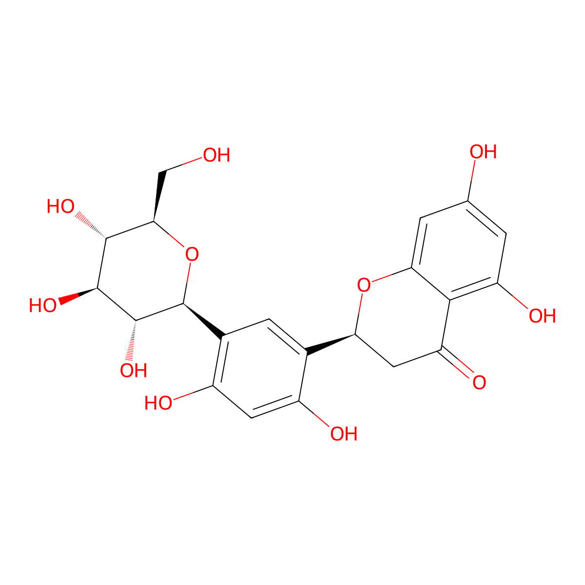 Steppogenin-5'-C-beta-D-glucopyranoside molecular structure, CAS 2082826-38-6