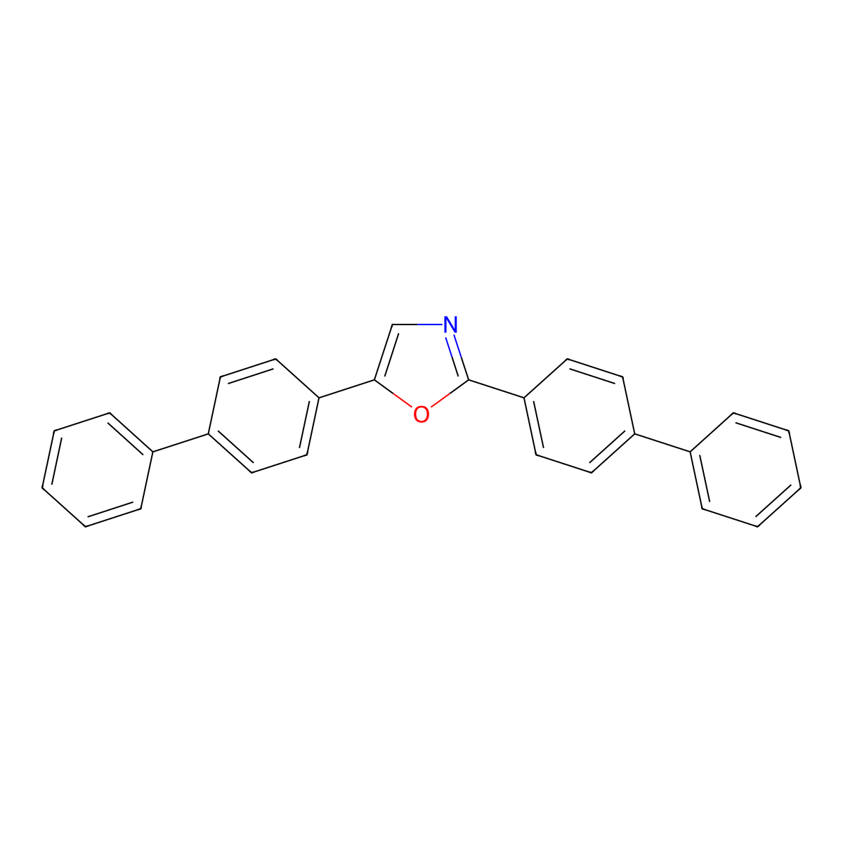 2,5-Bis(4-biphenylyl)oxazole molecular structure, CAS 2083-09-2