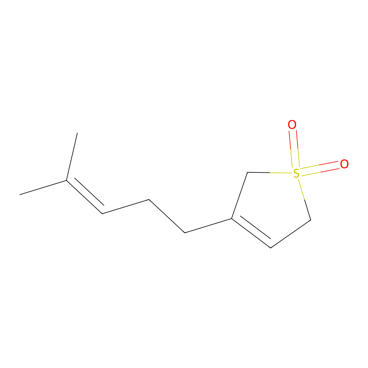 Thiophene, 2,5-dihydro-3-(4-methyl-3-penten-1-yl)-, 1,1-dioxide molecular structure, CAS 2083-32-1