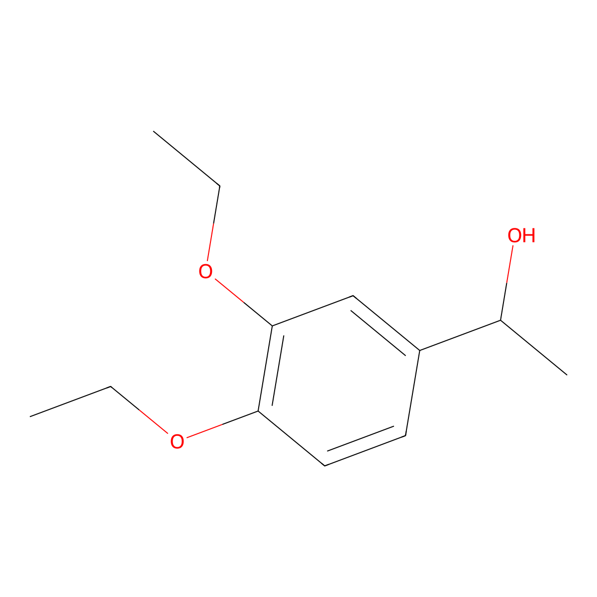 1-(3,4-Diethoxyphenyl)ethan-1-ol molecular structure, CAS 208332-13-2