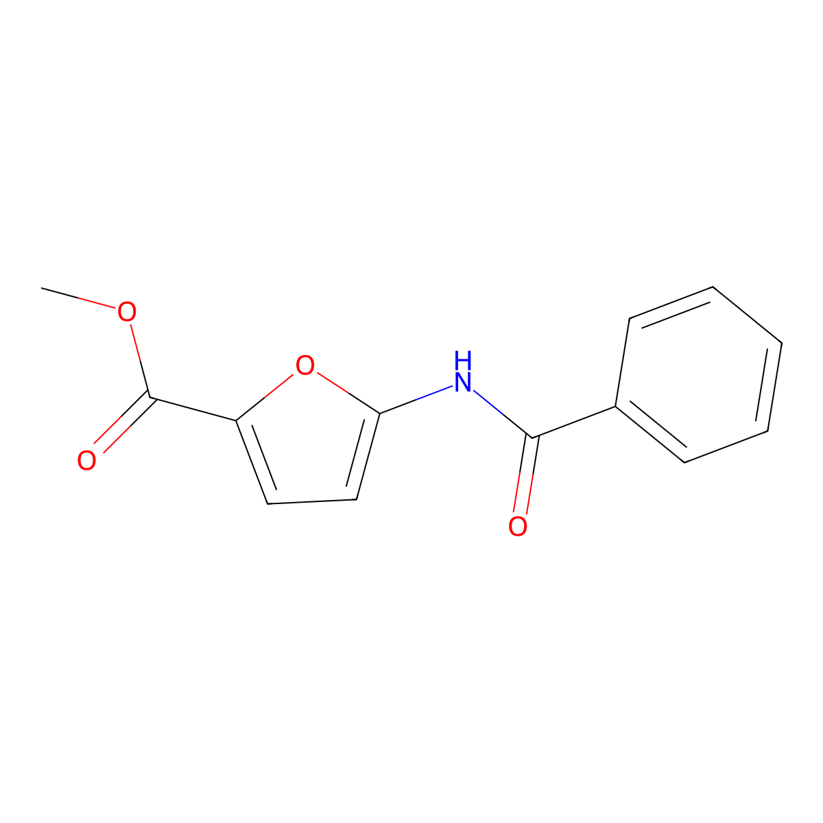Methyl 5-benzamidofuran-2-carboxylate molecular structure, CAS 208335-10-8