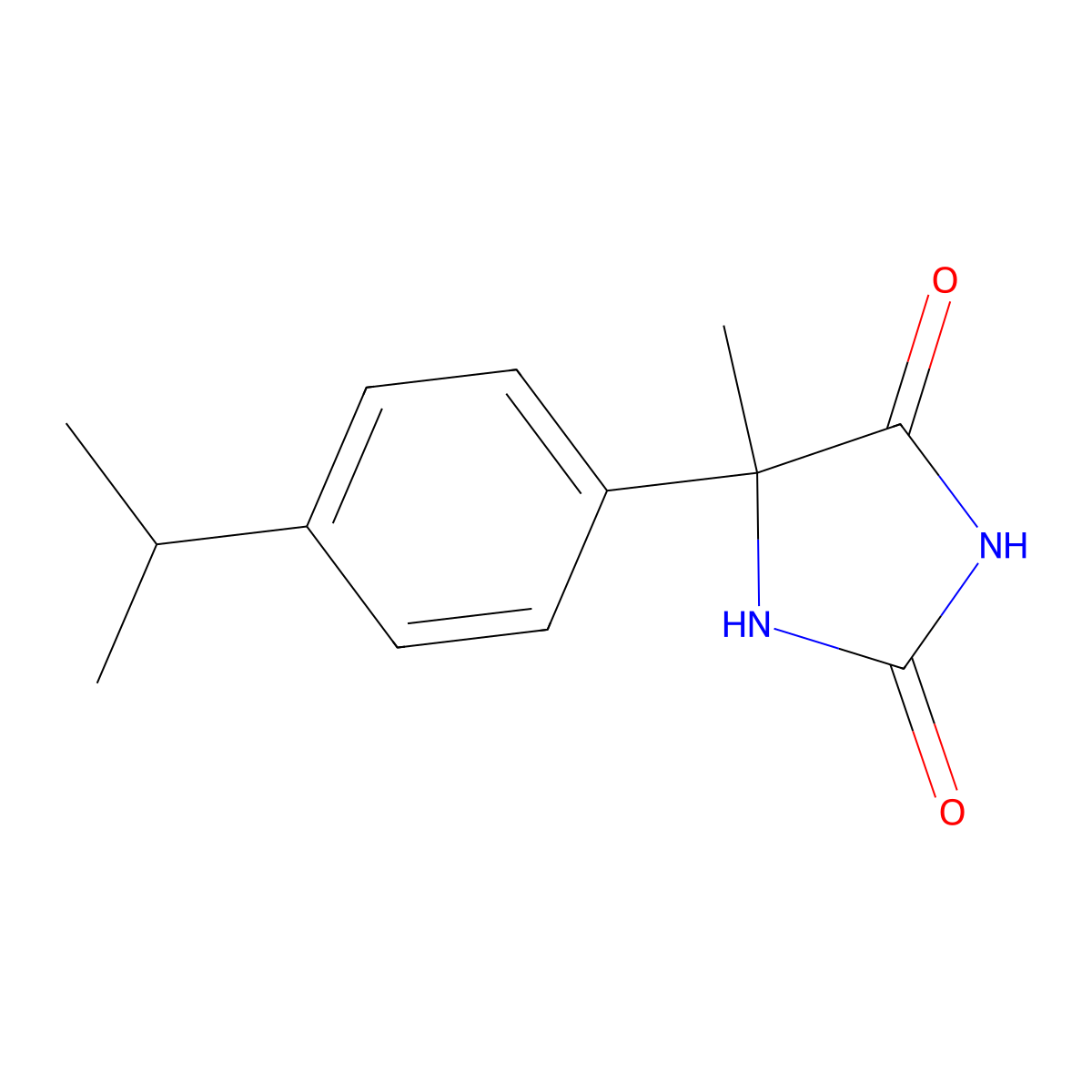5-Methyl-5-[4-(propan-2-yl)phenyl]imidazolidine-2,4-dione molecular structure, CAS 208337-63-7
