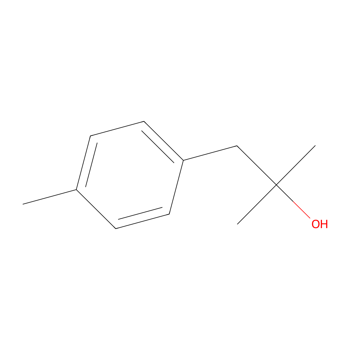 Benzeneethanol, alpha,alpha,4-trimethyl- molecular structure, CAS 20834-59-7