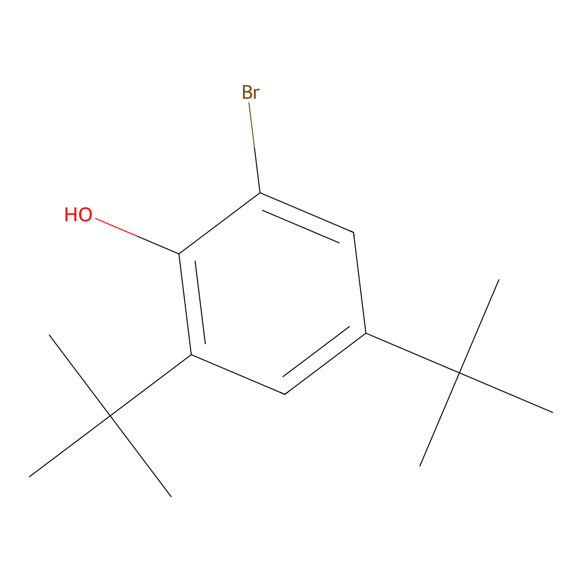 2-Bromo-4,6-di-tert-butylphenol molecular structure, CAS 20834-61-1
