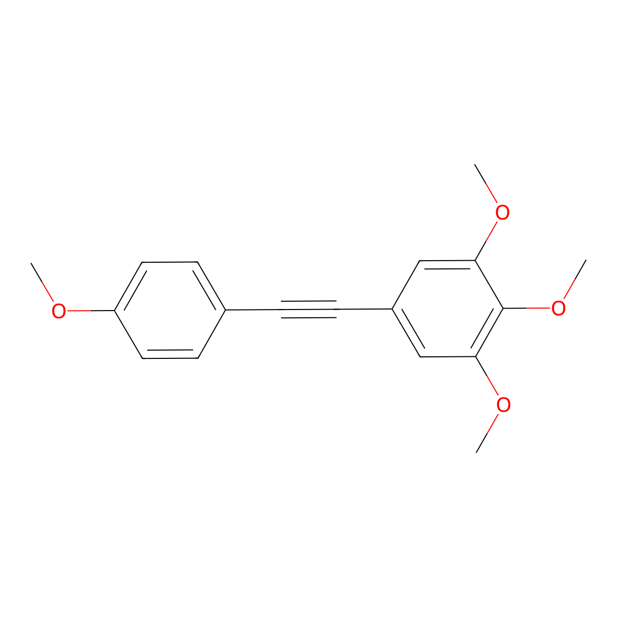 1,2,3-Trimethoxy-5-[2-(4-methoxyphenyl)ethynyl]benzene molecular structure, CAS 208347-68-6