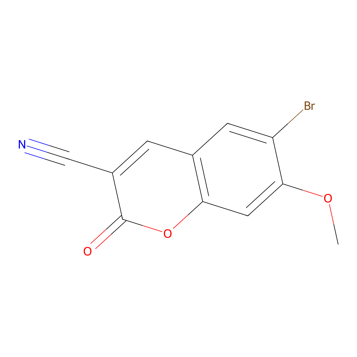 6-Bromo-7-methoxy-2-oxo-2H-chromene-3-carbonitrile molecular structure, CAS 2083554-37-2