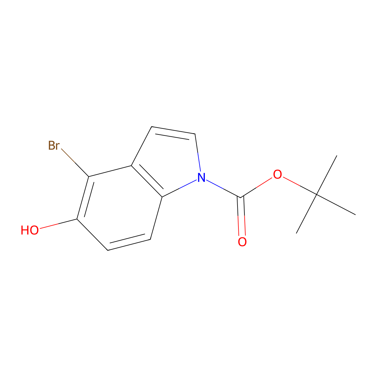 tert-butyl 4-bromo-5-hydroxy-1H-indole-1-carboxylate molecular structure, CAS 2083593-36-4