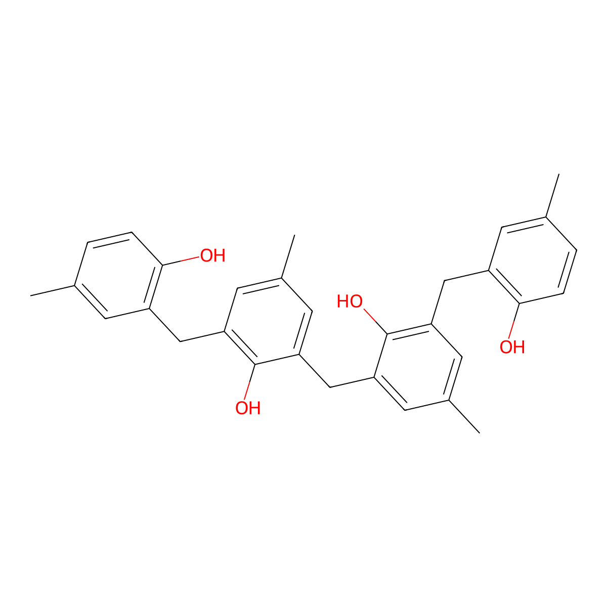 2,2'-Methylenebis(6-(2-hydroxy-5-methylbenzyl)-p-cresol) molecular structure, CAS 20837-68-7
