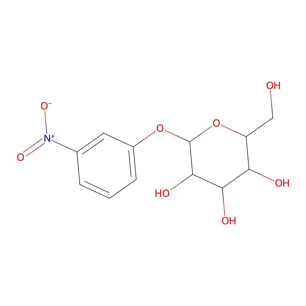 3-nitrophenyl beta-D-glucopyranoside molecular structure, CAS 20838-44-2