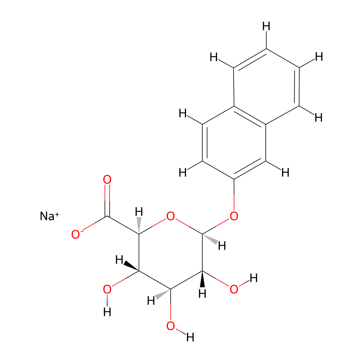 2-Naphthyl B-D-glucuronide sodium salt molecular structure, CAS 20838-64-6
