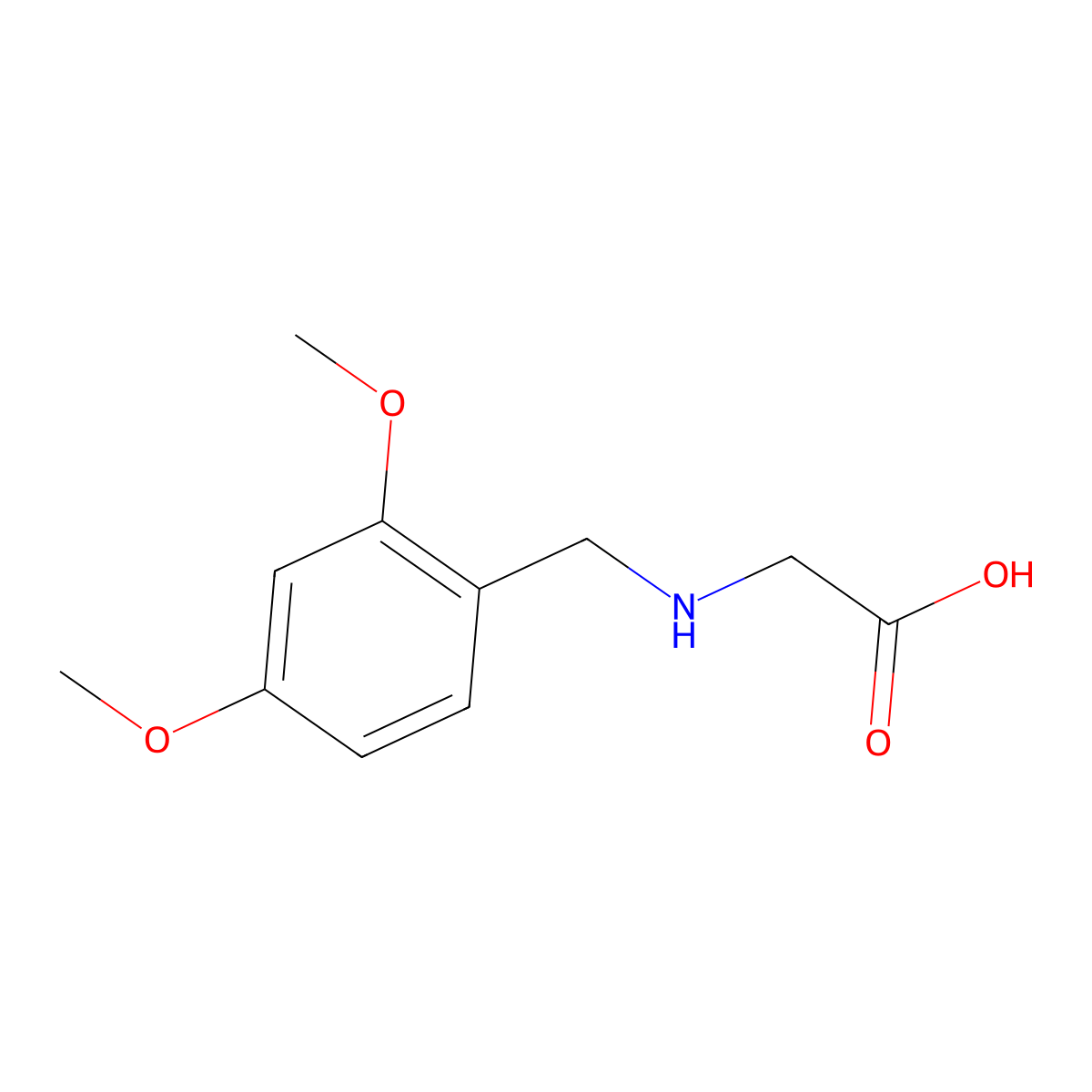 (2,4-Dimethoxy-benzylamino)-acetic acid molecular structure, CAS 20839-79-6
