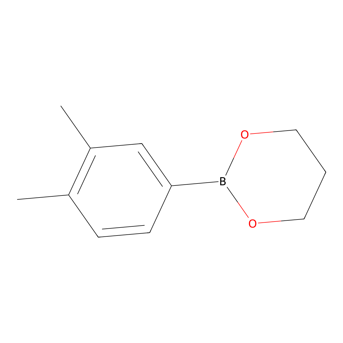 2-(3,4-Dimethylphenyl)-1,3,2-dioxaborinane molecular structure, CAS 208390-39-0