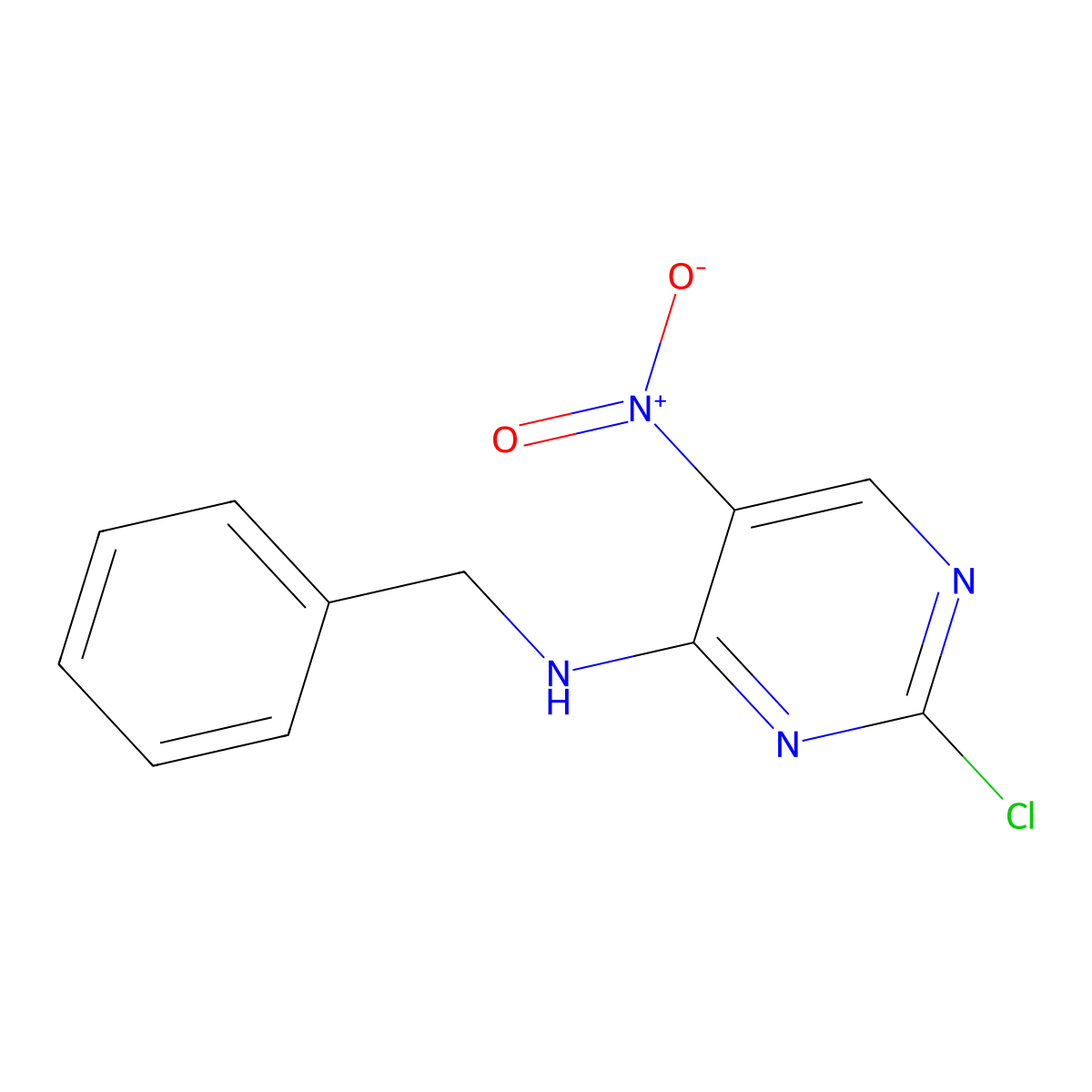 N-benzyl-2-chloro-5-nitropyrimidin-4-amine molecular structure, CAS 208393-78-6