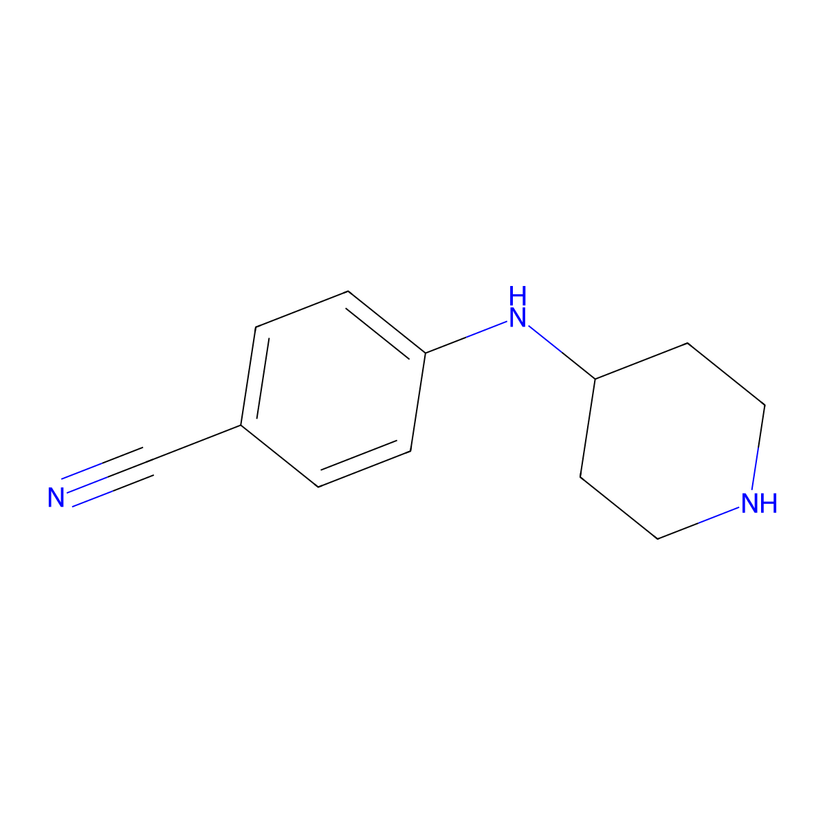4-(Piperidin-4-ylamino)benzonitrile molecular structure, CAS 208398-34-9
