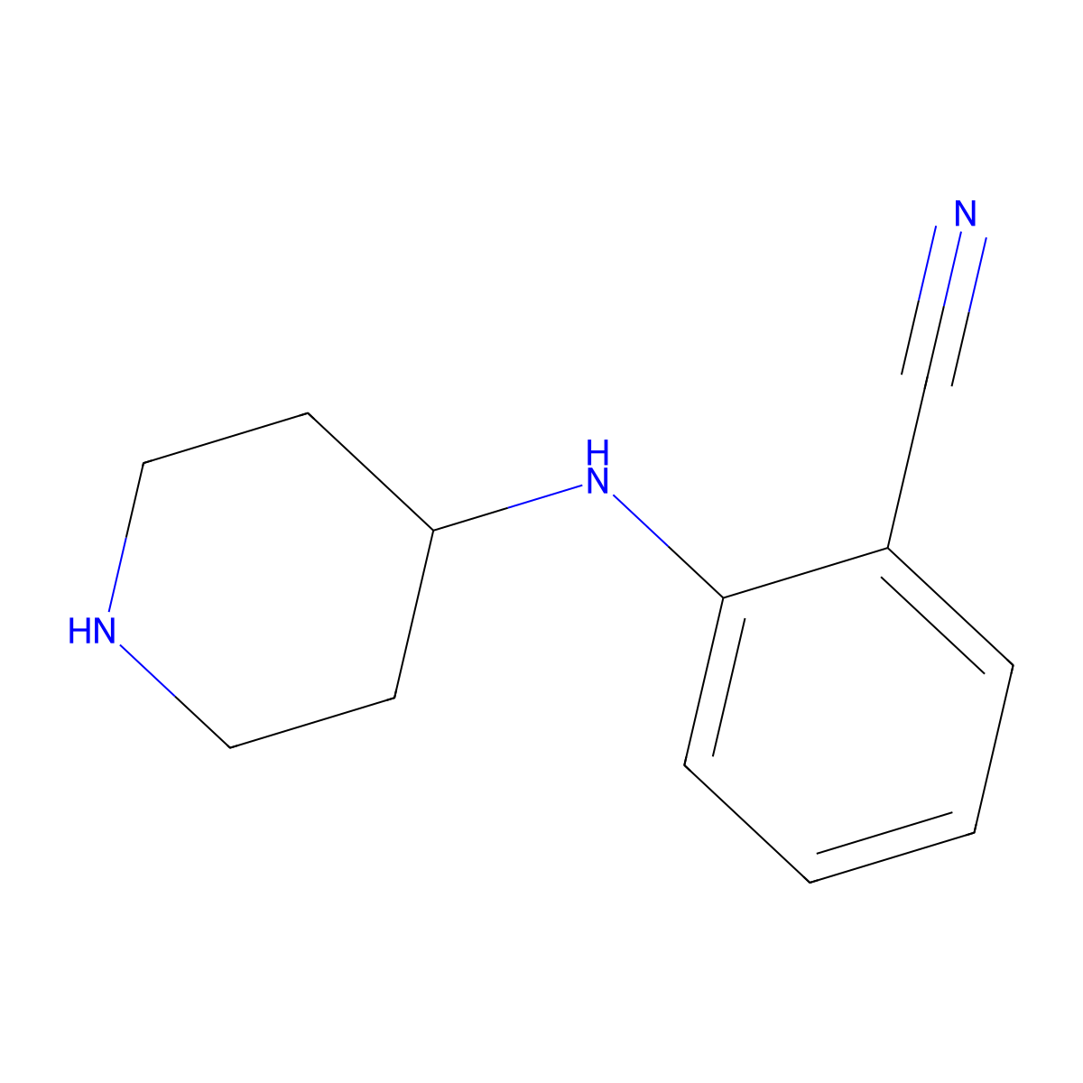 2-(4-Piperidinylamino)benzonitrile molecular structure, CAS 208398-35-0