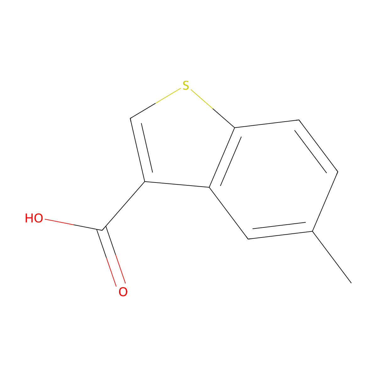5-Methyl-1-benzothiophene-3-carboxylic acid molecular structure, CAS 2084-24-4