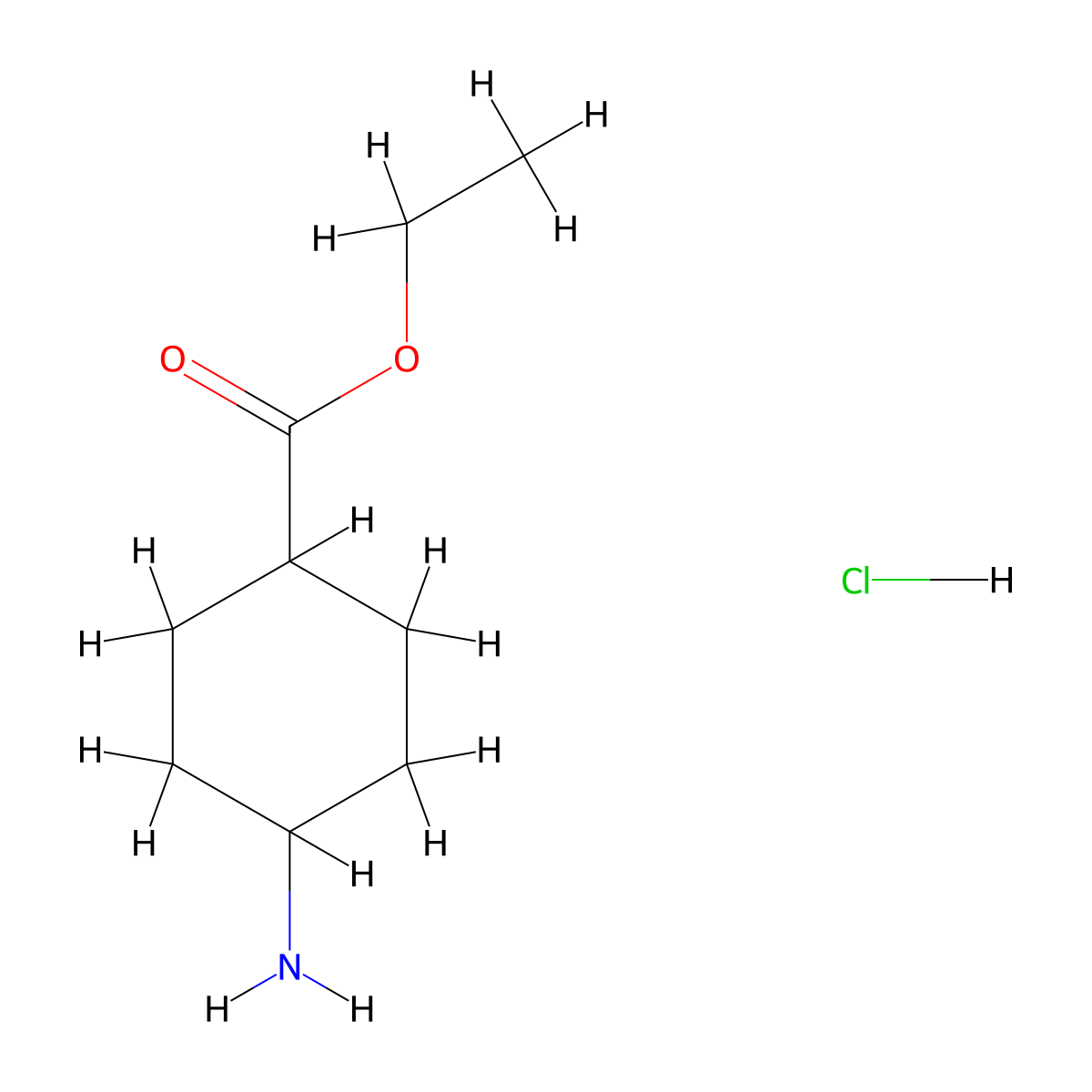 trans-Ethyl 4-aminocyclohexanecarboxylate hydrochloride molecular structure, CAS 2084-28-8