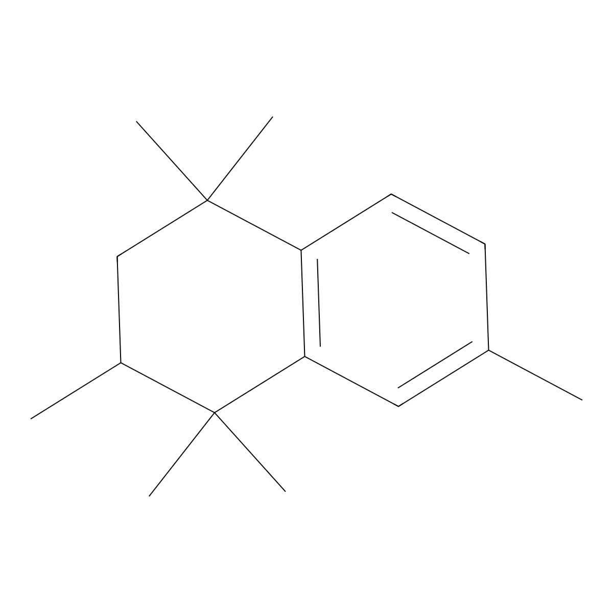 1,1,3,4,4,6-Hexamethyltetralin molecular structure, CAS 2084-69-7