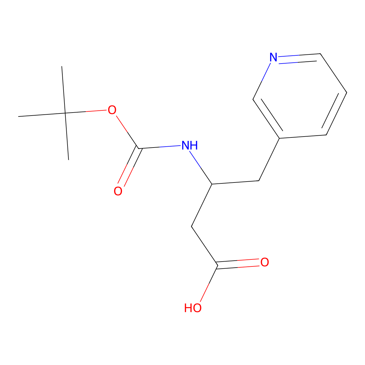Boc-(S)-3-amino-4-(3-pyridyl)-butyric acid molecular structure, CAS 208404-16-4