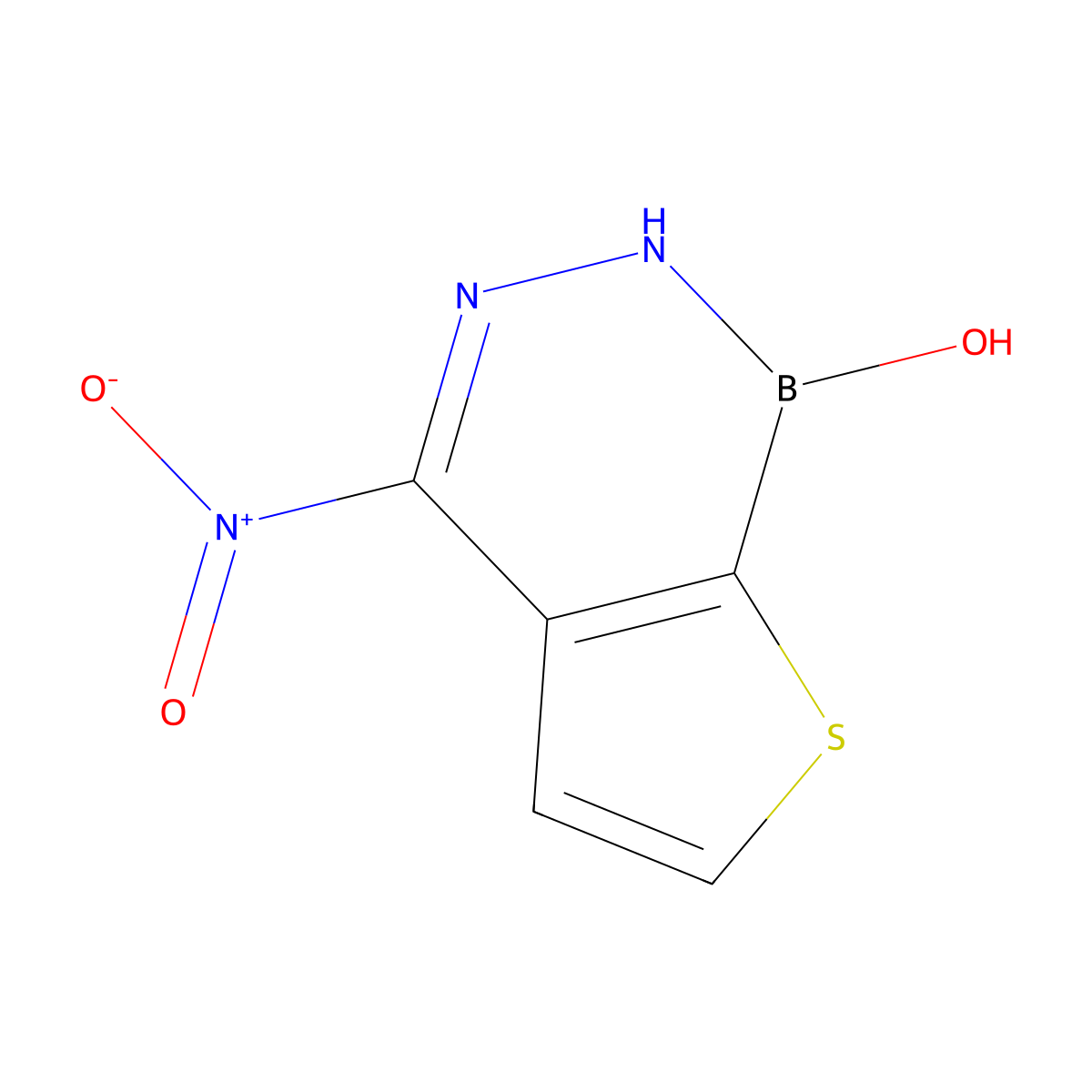4-(nitro)thieno[2,3-d][1,2,3]diazaborinin-1(2H)-ol molecular structure, CAS 20841-00-3