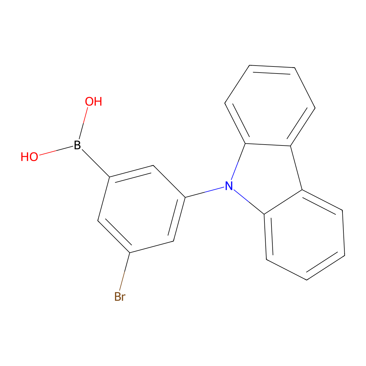 3-Bromo-5-(9H-carbazol-9-yl)-phenylboronic acid molecular structure, CAS 2084131-60-0