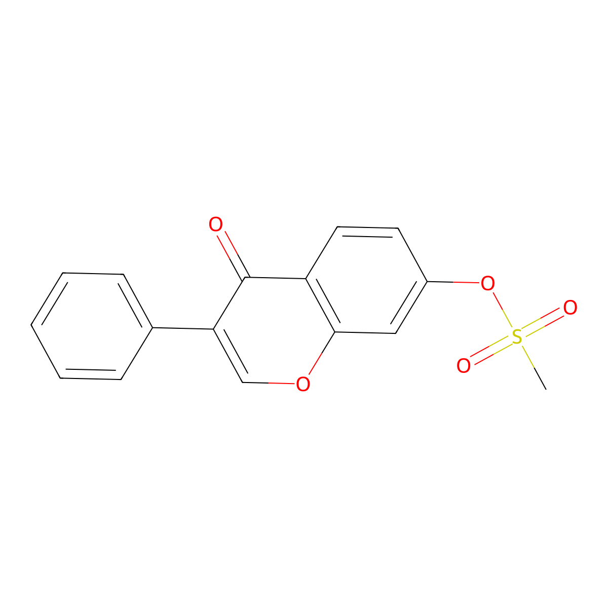 4-oxo-3-phenyl-4H-chromen-7-yl methanesulfonate molecular structure, CAS 208446-30-4