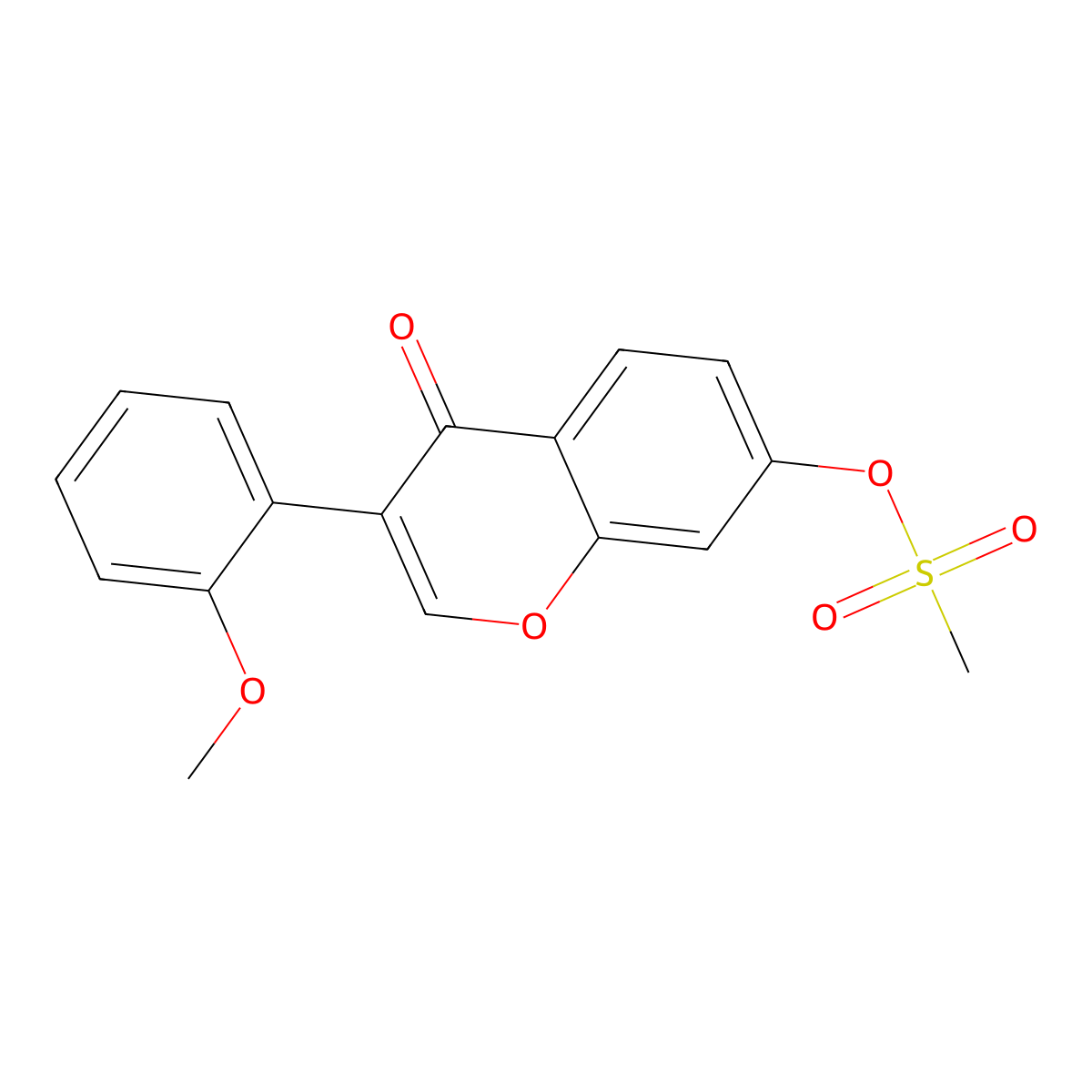 3-(2-methoxyphenyl)-4-oxo-4H-chromen-7-yl methanesulfonate molecular structure, CAS 208446-31-5