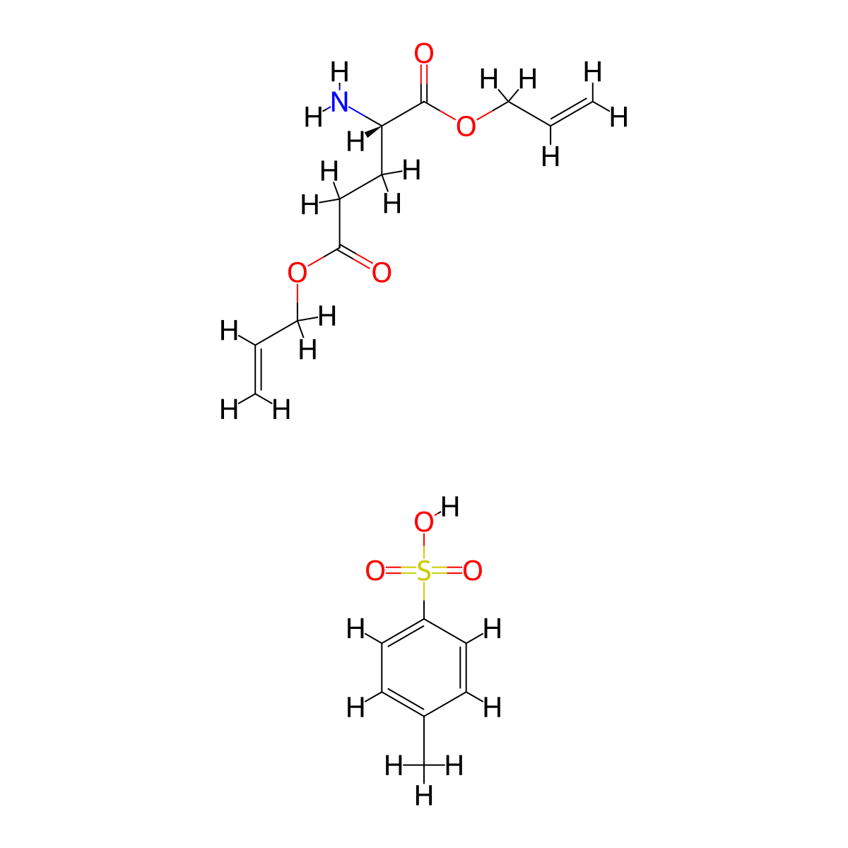 H-Glu(oall)-oall p-tosylate molecular structure, CAS 20845-16-3