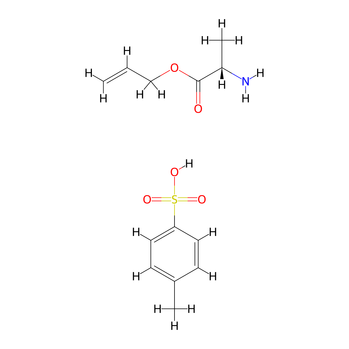 (S)-Allyl 2-aminopropanoate 4-methylbenzenesulfonate molecular structure, CAS 20845-17-4