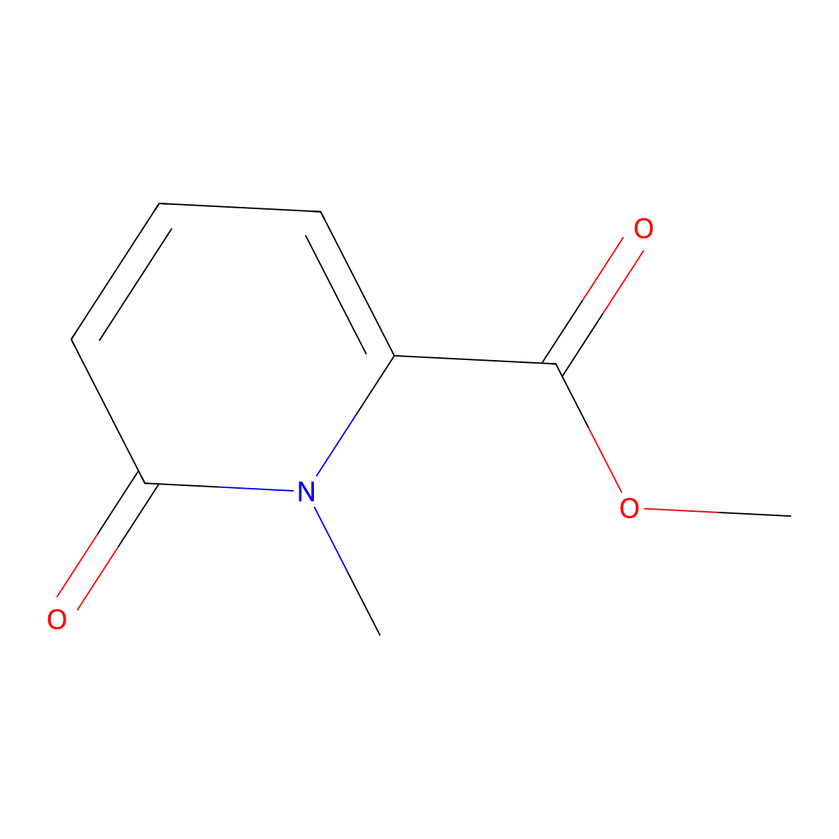 Methyl 1-methyl-6-oxo-1,6-dihydropyridine-2-carboxylate molecular structure, CAS 20845-22-1