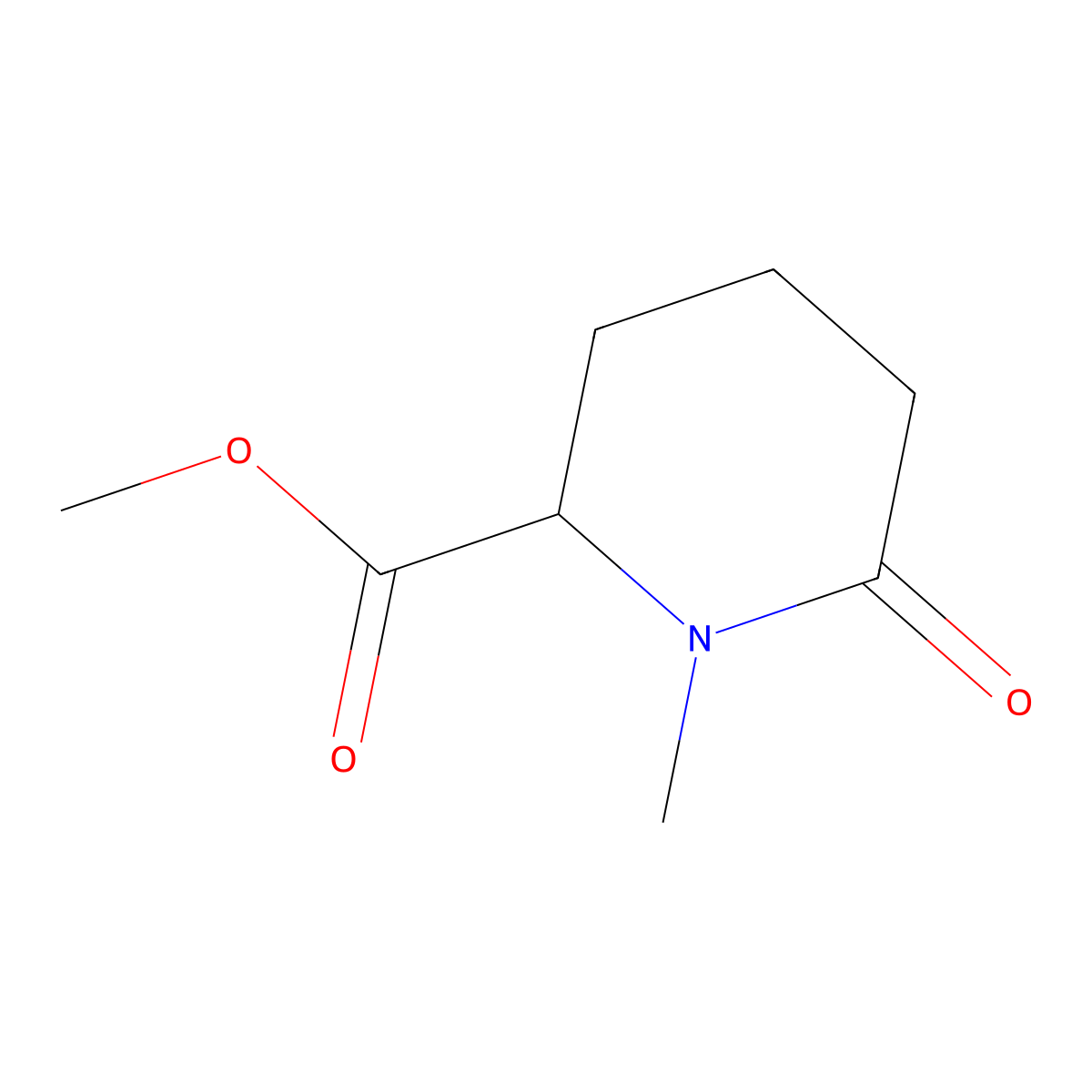 Methyl 1-methyl-6-oxopiperidine-2-carboxylate molecular structure, CAS 20845-27-6