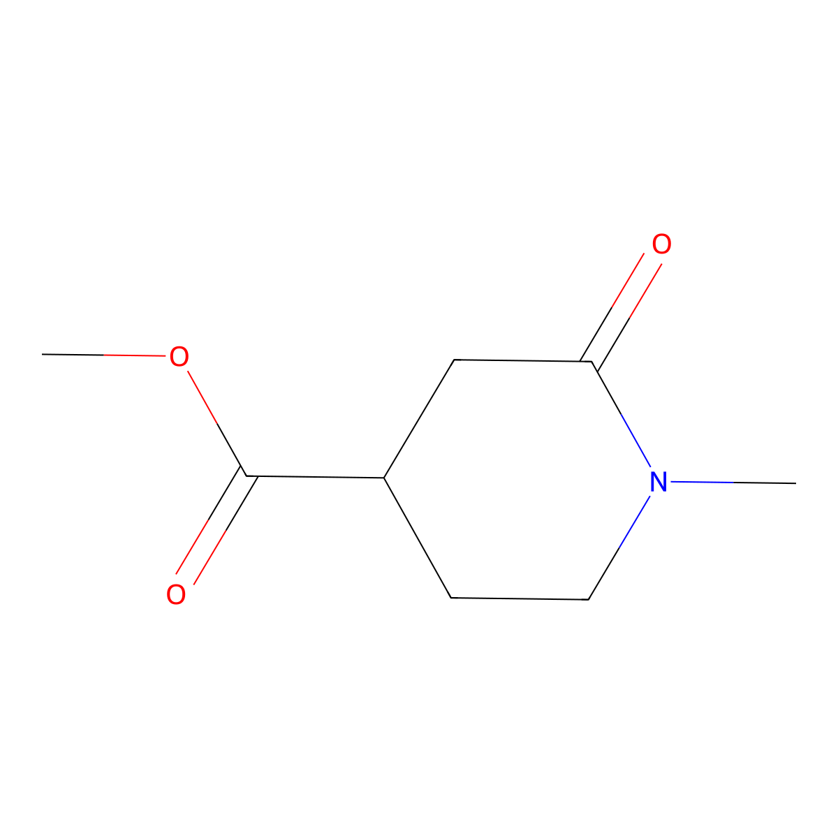 Methyl 1-methyl-2-oxopiperidine-4-carboxylate molecular structure, CAS 20845-29-8
