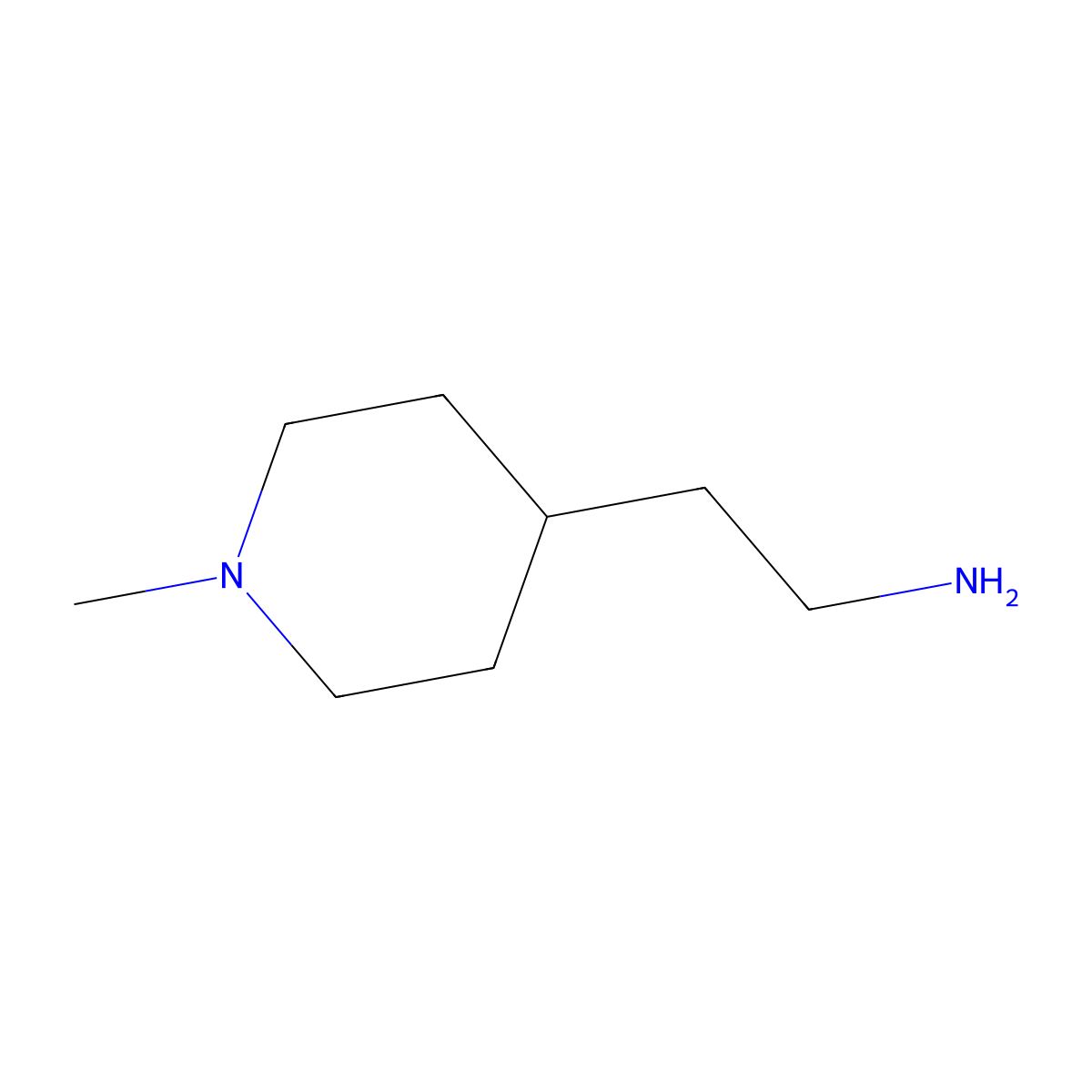 2-(1-Methylpiperidin-4-yl)ethanamine molecular structure, CAS 20845-38-9