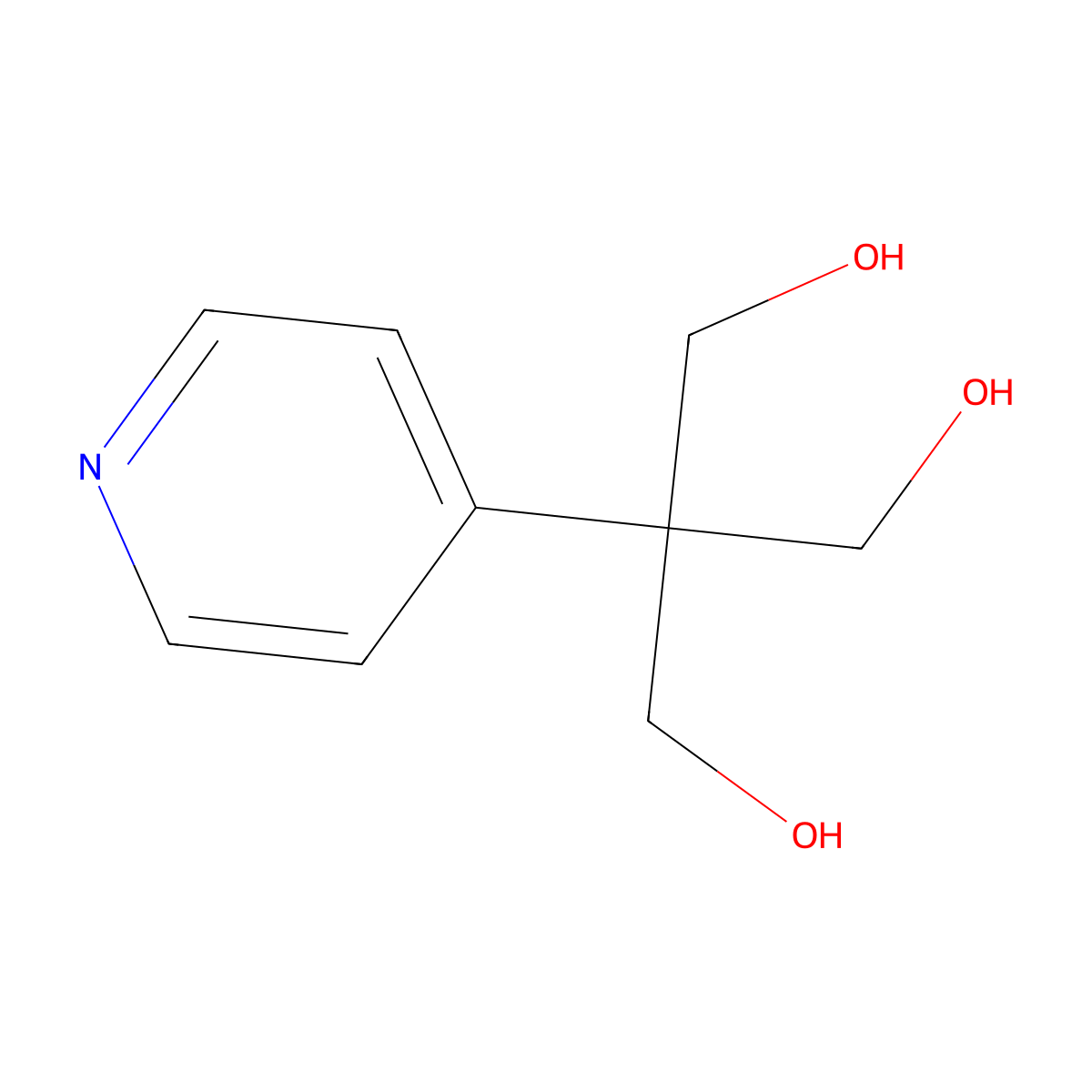2-(Hydroxymethyl)-2-(pyridin-4-yl)propane-1,3-diol molecular structure, CAS 20845-48-1