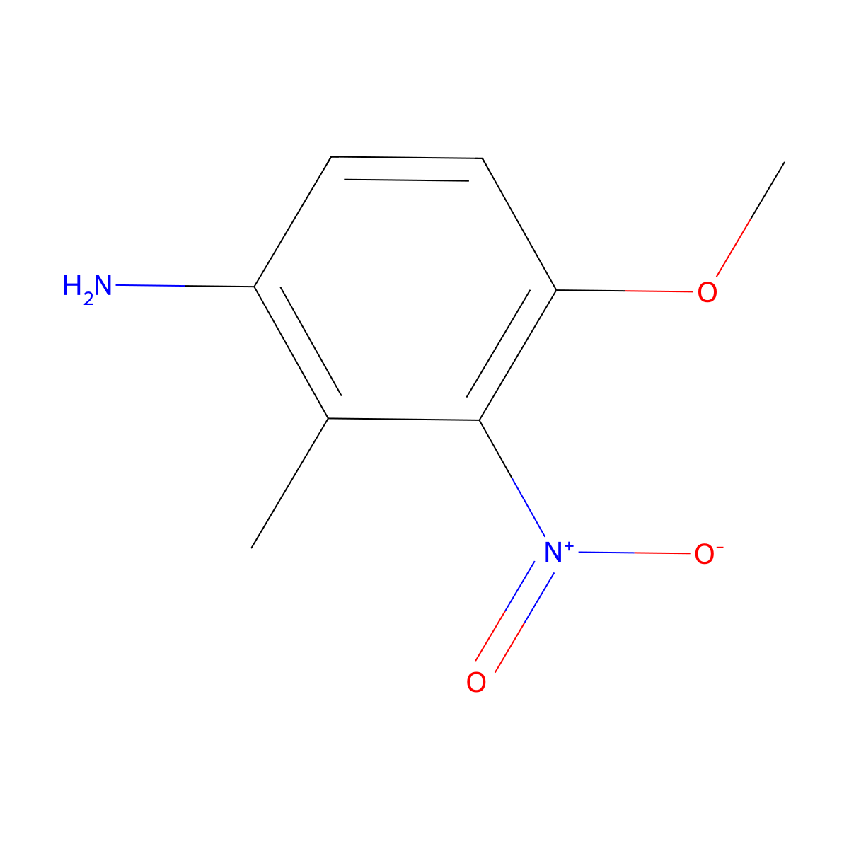 4-Methoxy-2-methyl-3-nitroaniline molecular structure, CAS 208450-26-4