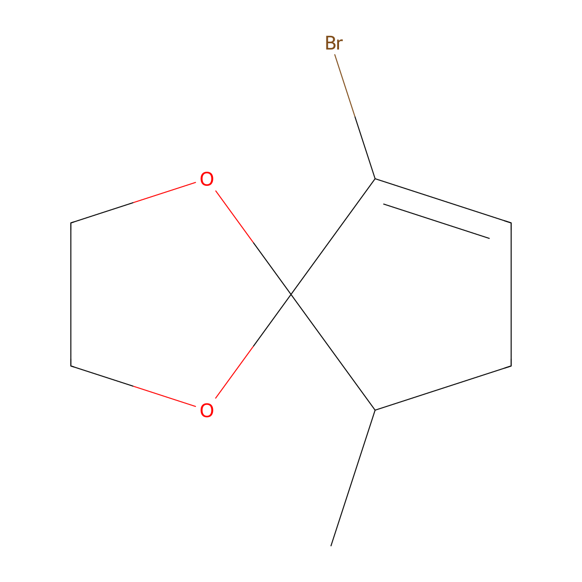 6-Bromo-9-methyl-1,4-dioxaspiro[4.4]non-6-ene molecular structure, CAS 208450-52-6