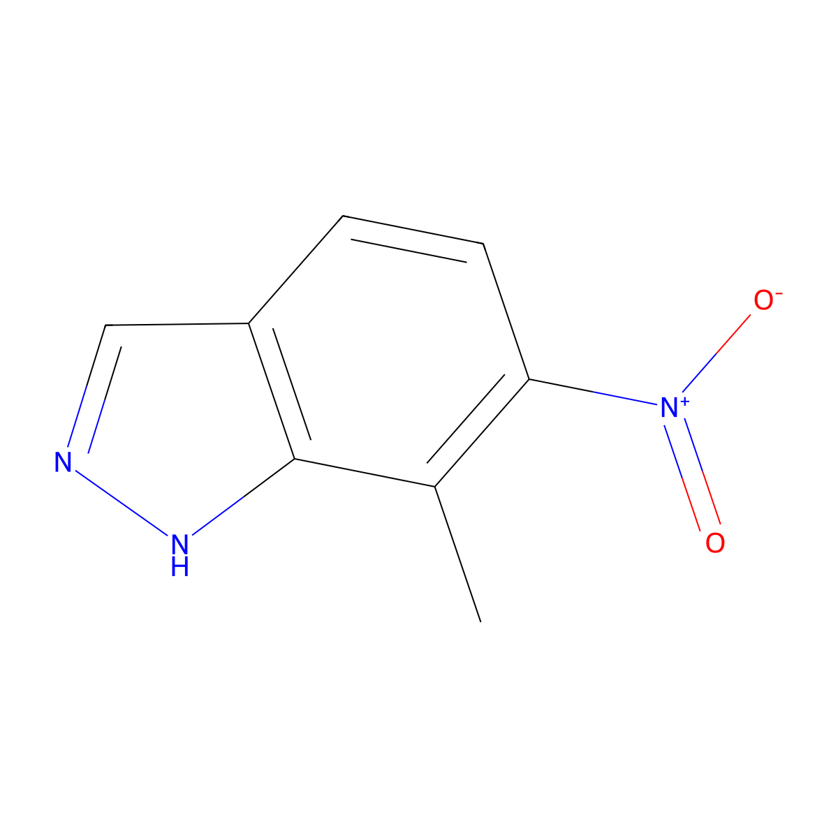 7-Methyl-6-nitro-1H-indazole molecular structure, CAS 208457-81-2