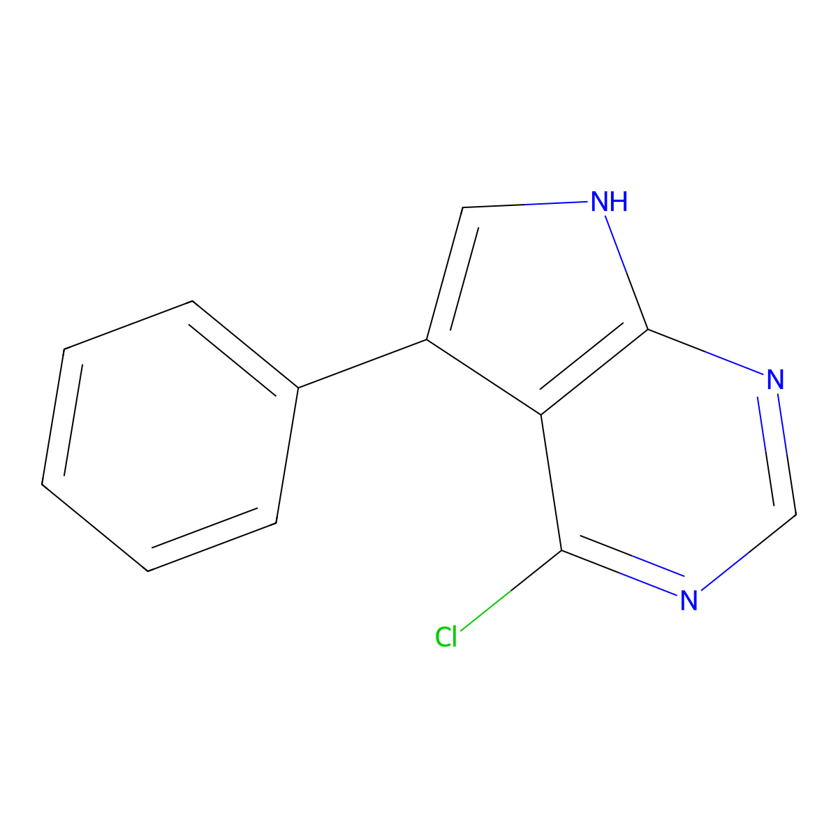 4-Chloro-5-phenyl-7H-pyrrolo[2,3-d]pyrimidine molecular structure, CAS 208459-81-8