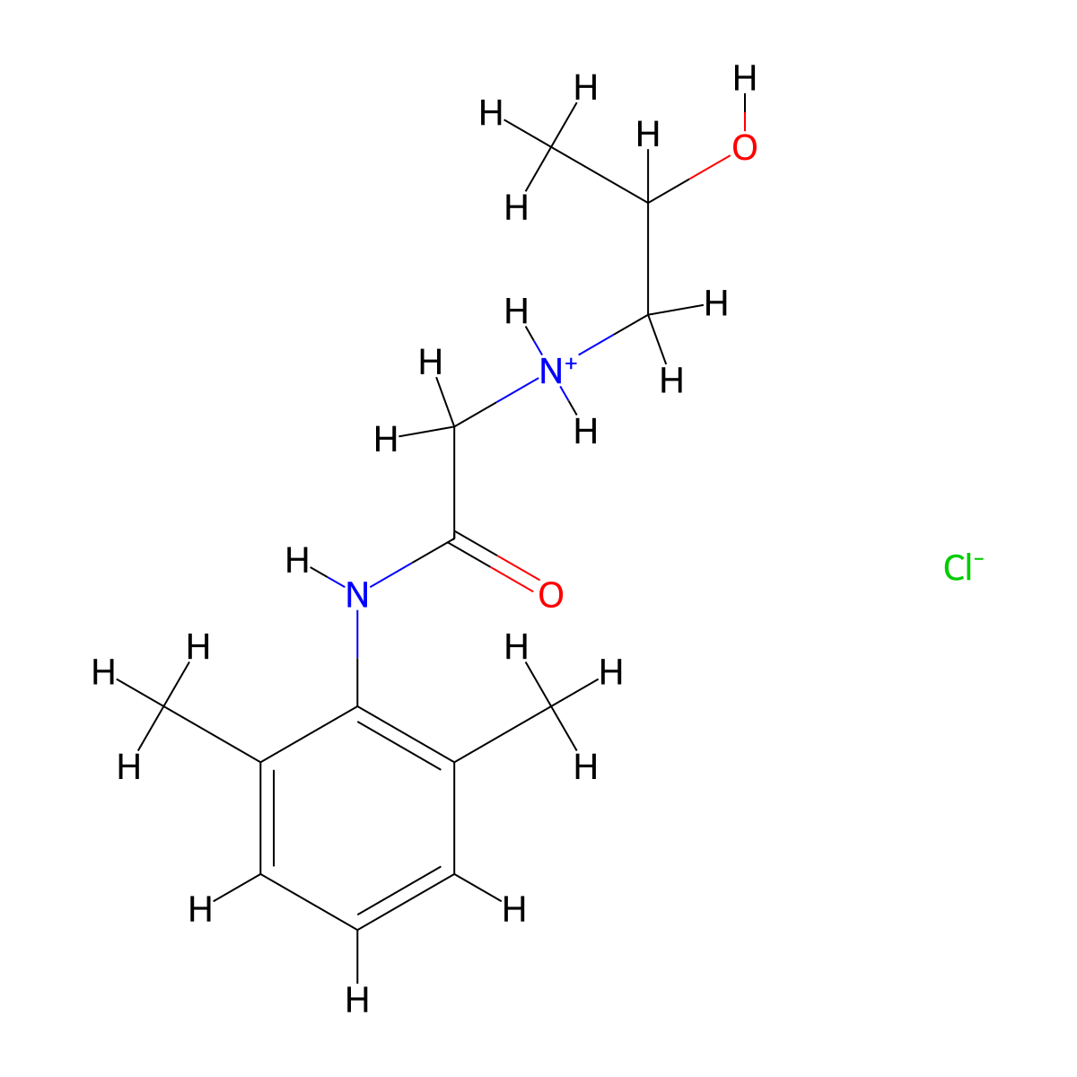2',6'-Acetoxylidide, 2-((2-hydroxypropyl)amino)-, hydrochloride molecular structure, CAS 20846-41-7