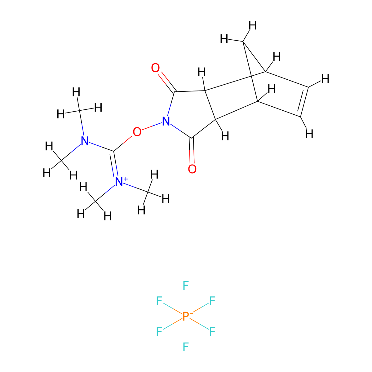 O-(5-Norbornene-2,3-dicarboximido)-N,N,N',N'-tetramethyluronium Hexafluorophosphate molecular structure, CAS 208462-94-6