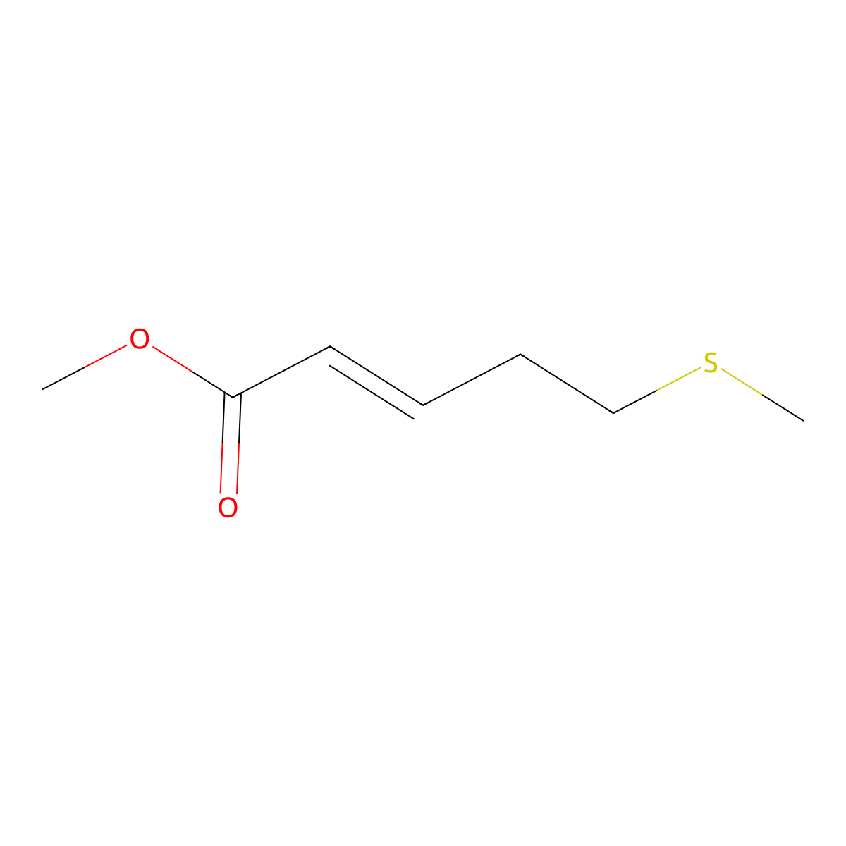 Methyl 5-(methylsulfanyl)pent-2-enoate molecular structure, CAS 208463-13-2