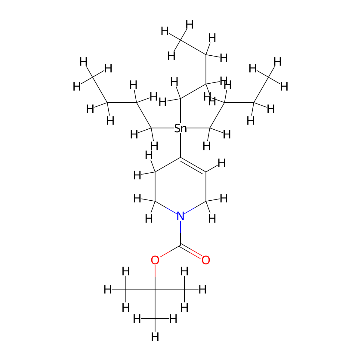tert-Butyl 4-(tributylstannyl)-3,6-dihydropyridine-1(2H)-carboxylate molecular structure, CAS 208465-07-0