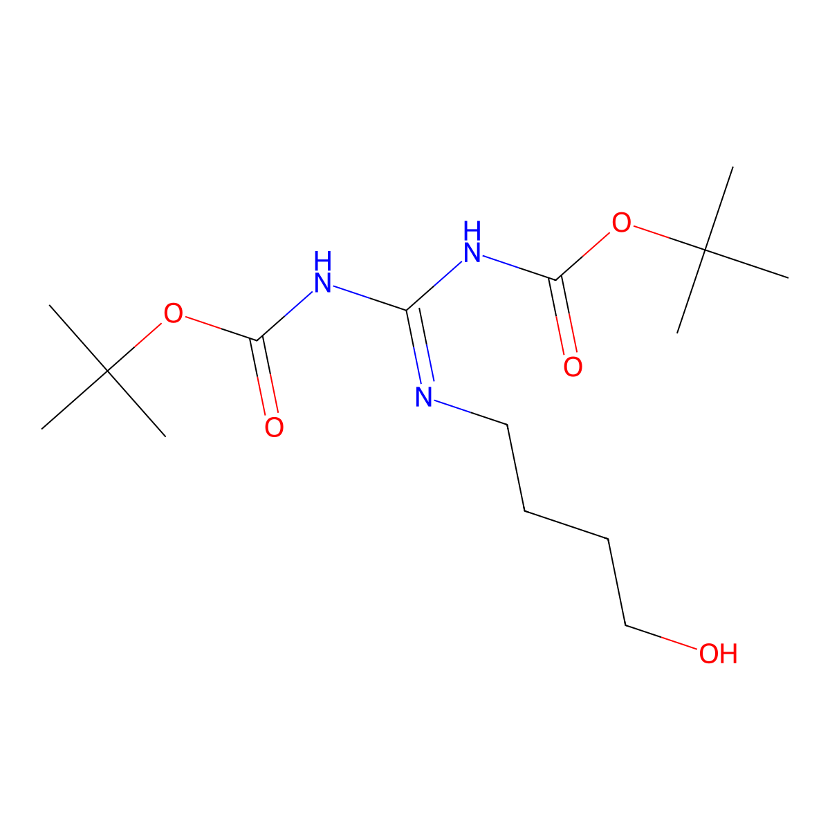 N,N'-Bis(Boc)-N''-(4-hydroxybutyl)guanidine molecular structure, CAS 208465-10-5