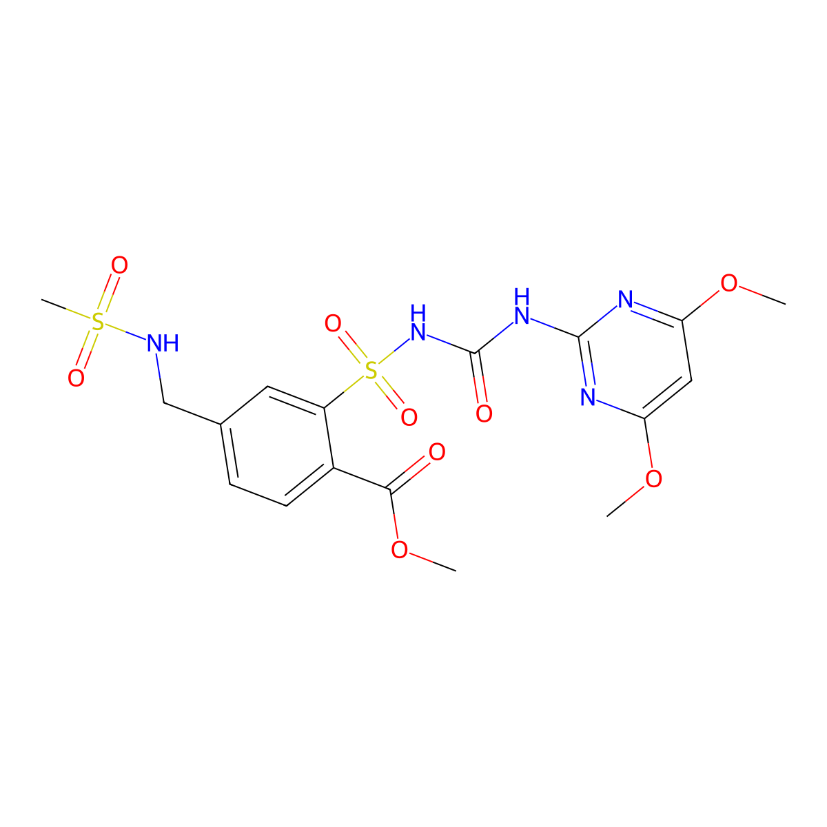Mesosulfuron-methyl molecular structure, CAS 208465-21-8