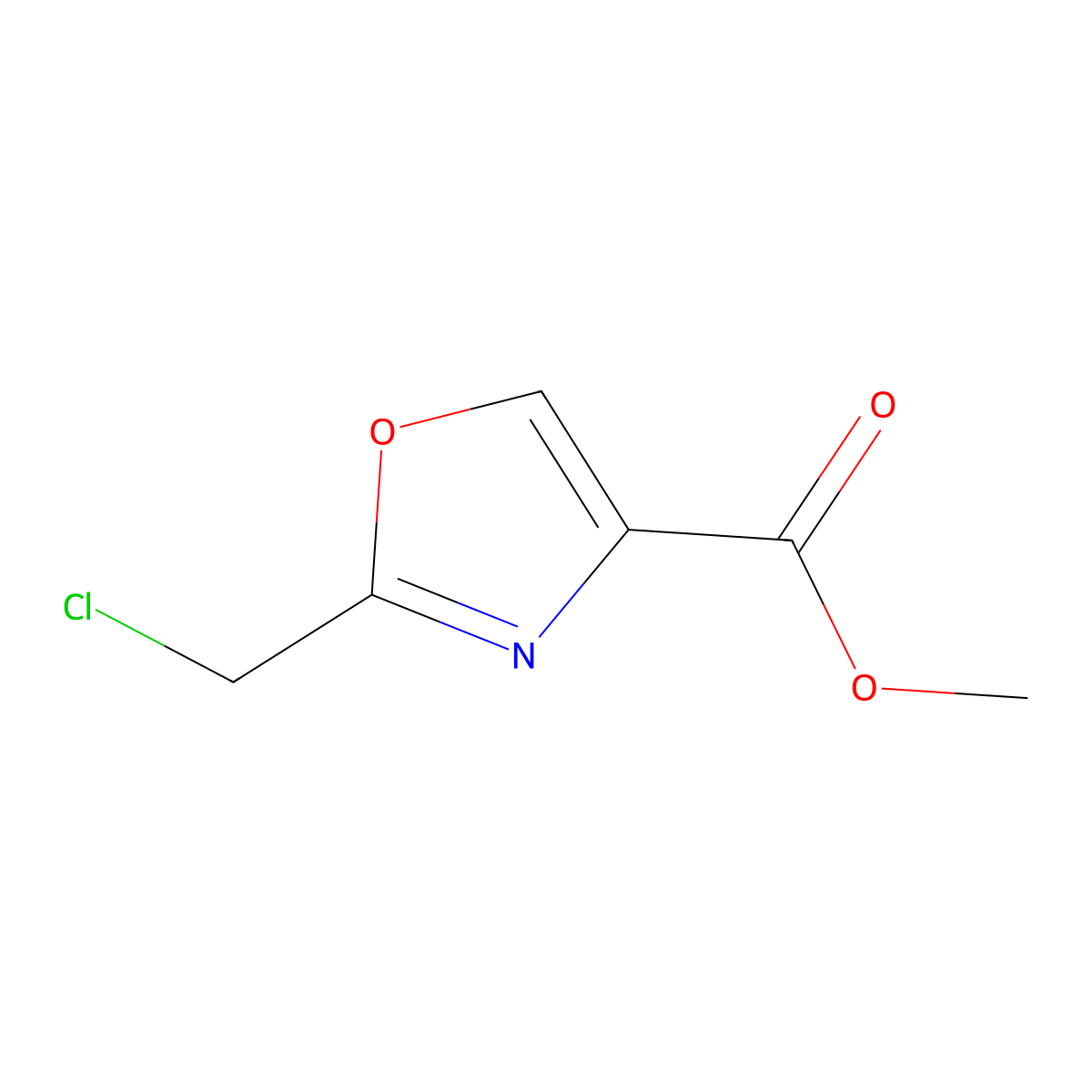 Methyl 2-(chloromethyl)oxazole-4-carboxylate molecular structure, CAS 208465-72-9