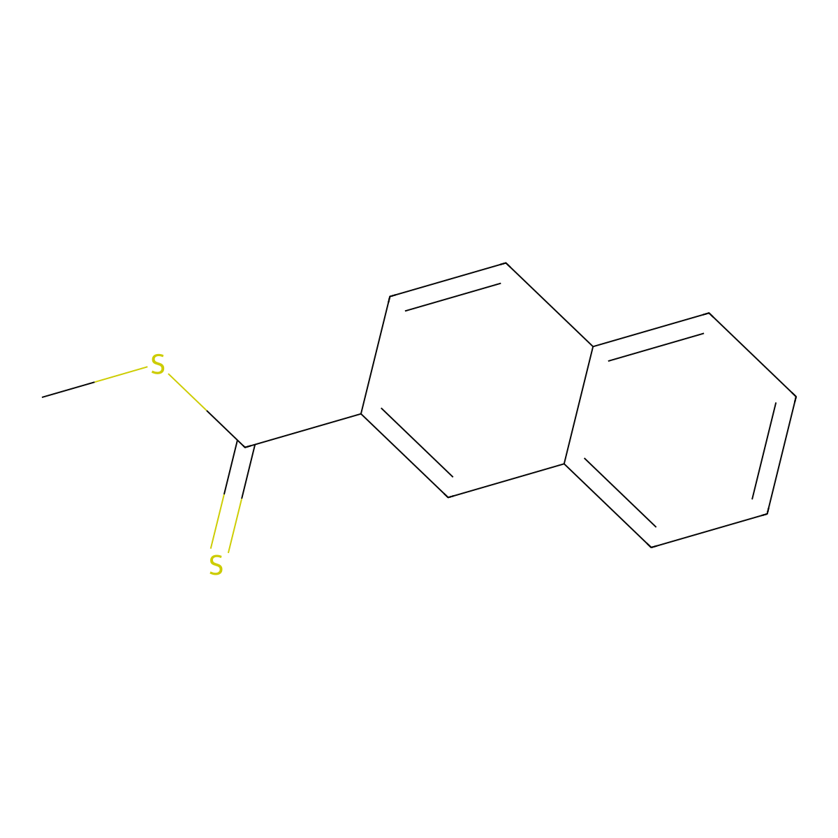 Methyl naphthalene-2-carbodithioate molecular structure, CAS 20849-26-7