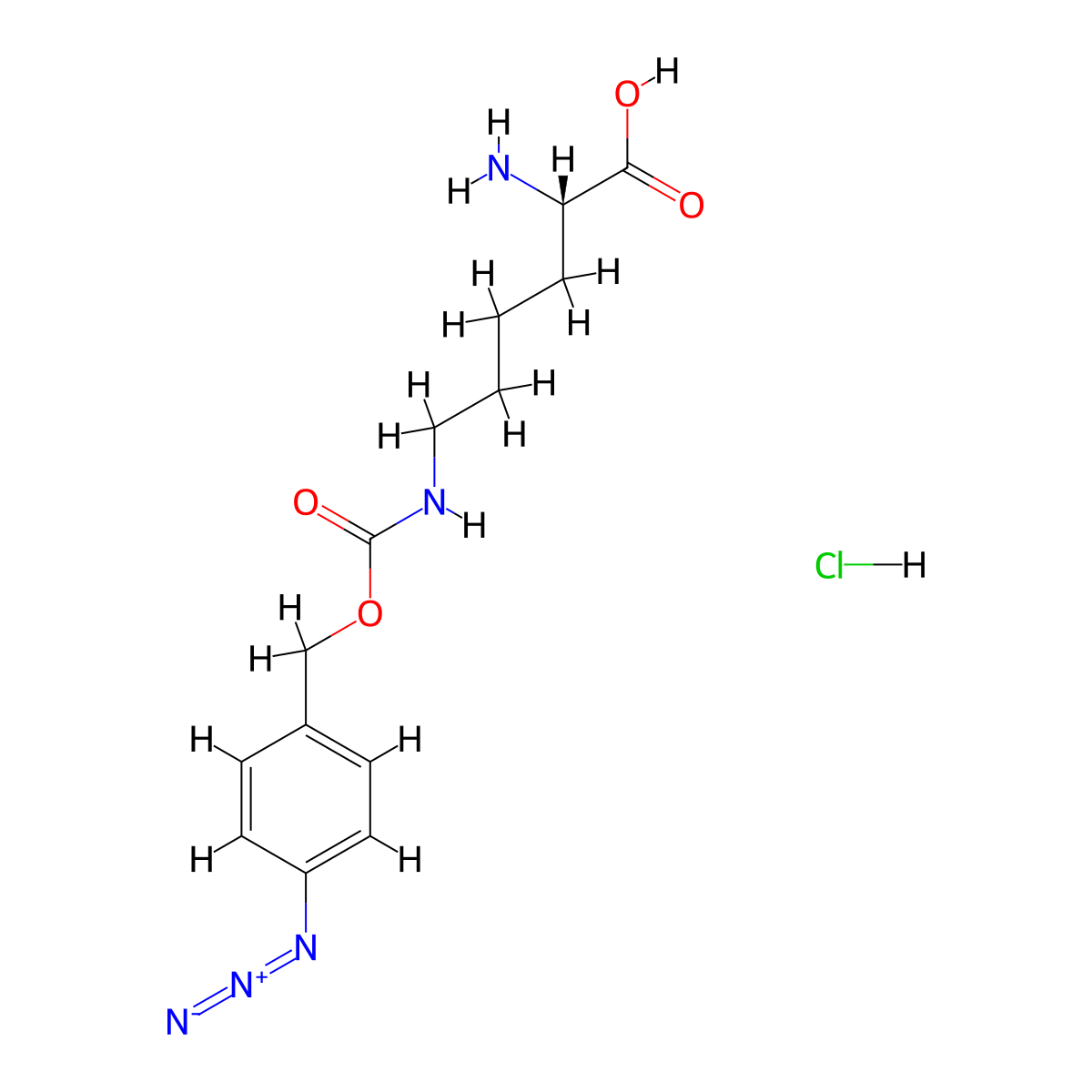 H-L-Lys(4-N3-Z)-OH hydrochloride molecular structure, CAS 2084913-49-3