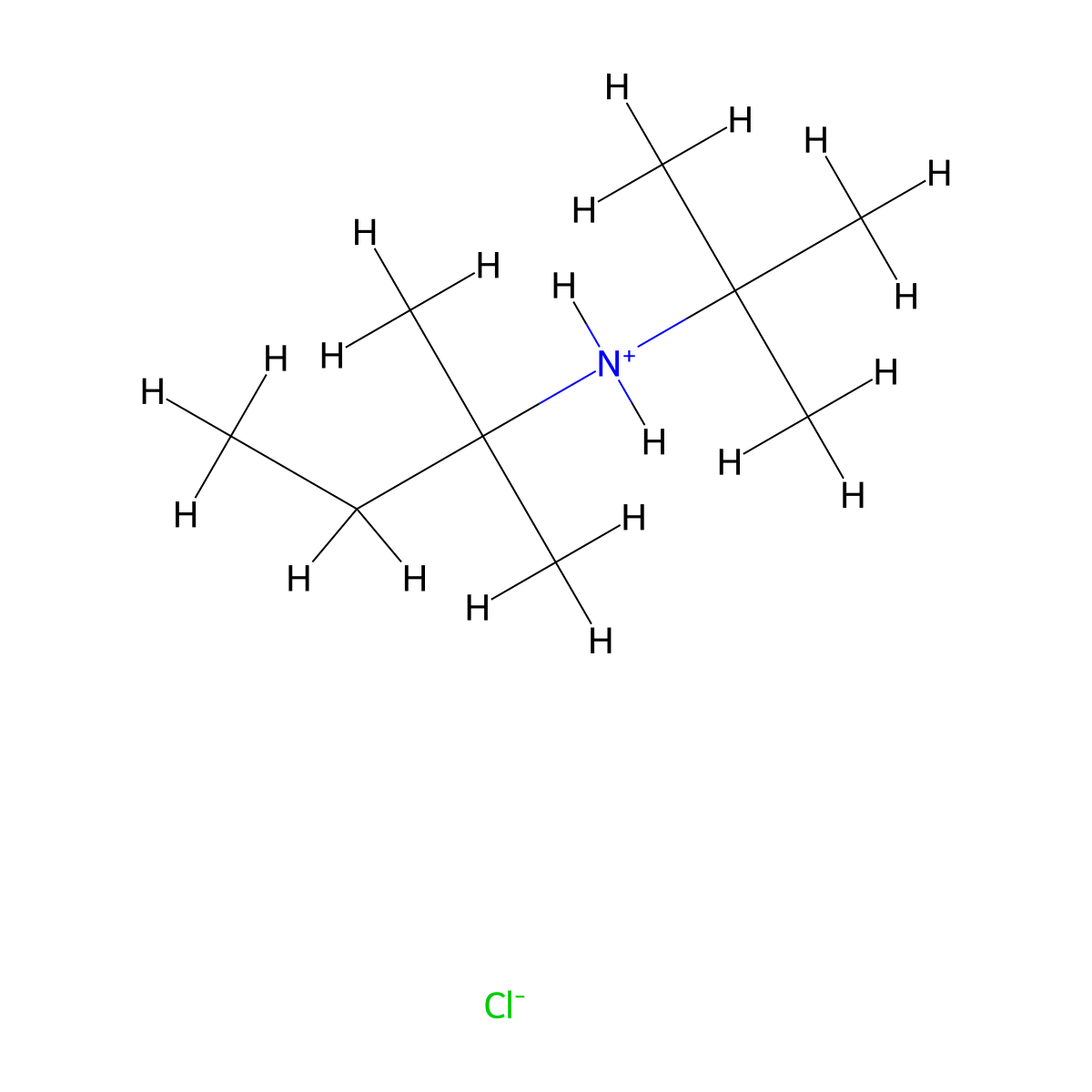 2-Butanamine, N-(1,1-dimethylethyl)-2-methyl-, hydrochloride molecular structure, CAS 2085-65-6