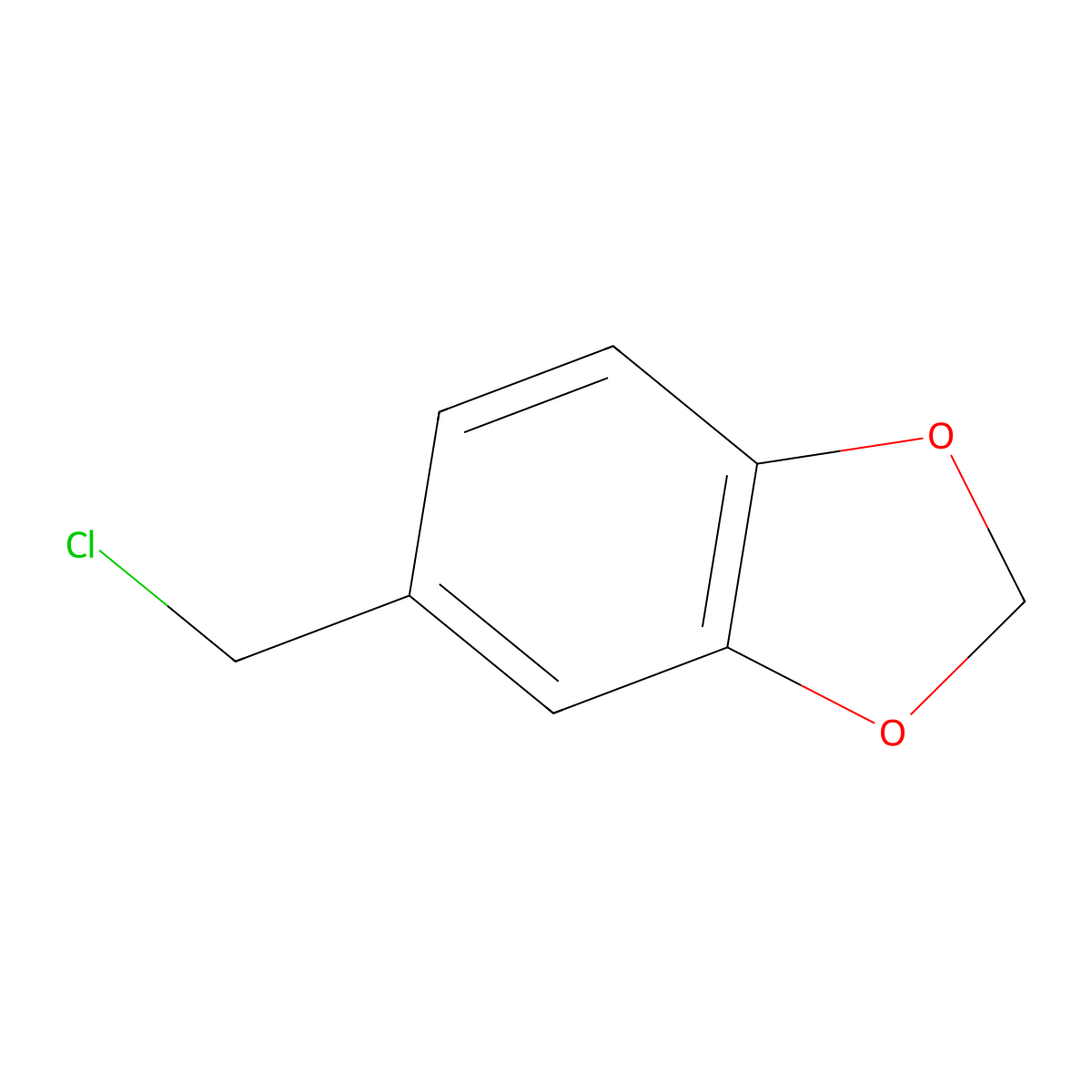1,3-Benzodioxole, 5-(chloromethyl)- molecular structure, CAS 20850-43-5